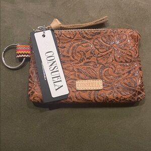 Consuela ‘Sally Wristlet’ tooled Leather pouch